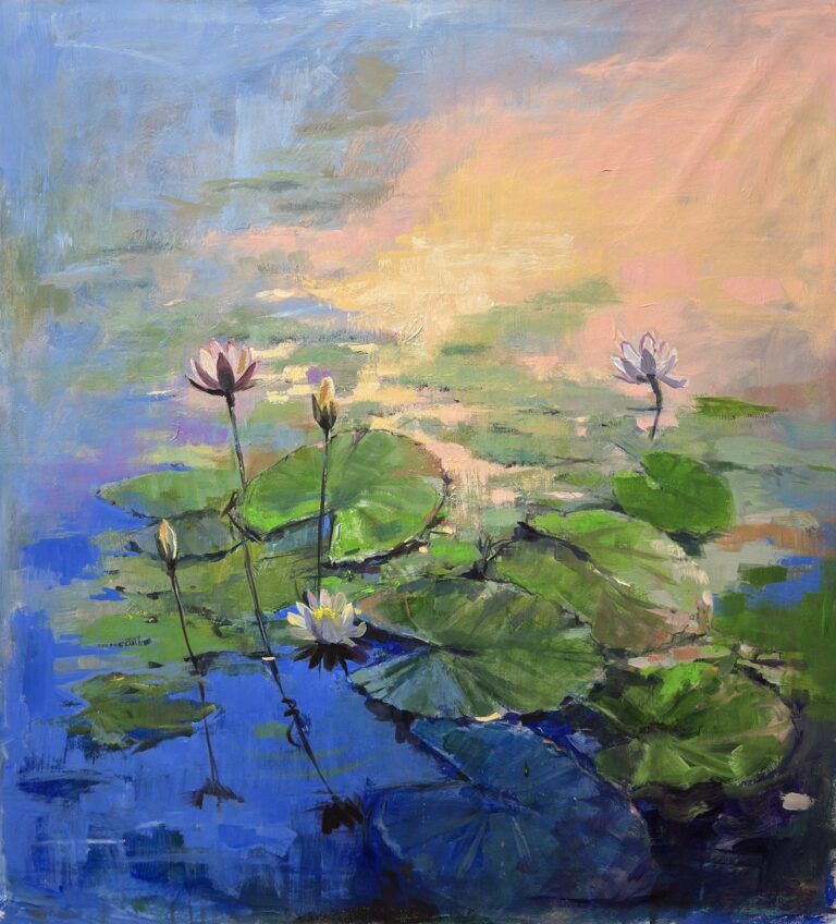 A Trip To Monet's Water Lily Pond — original painting by Faiqa Uppal