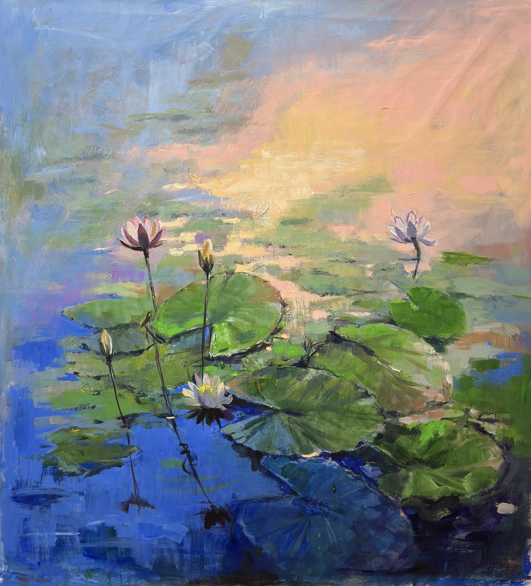 A Trip To Monet's Water Lily Pond — original painting by Faiqa Uppal