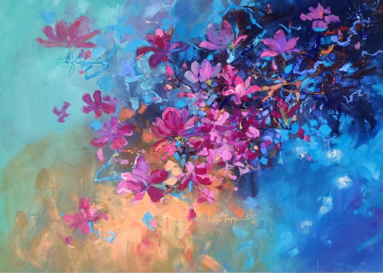 Bloom Beyond Blue — original painting by Faiqa Uppal