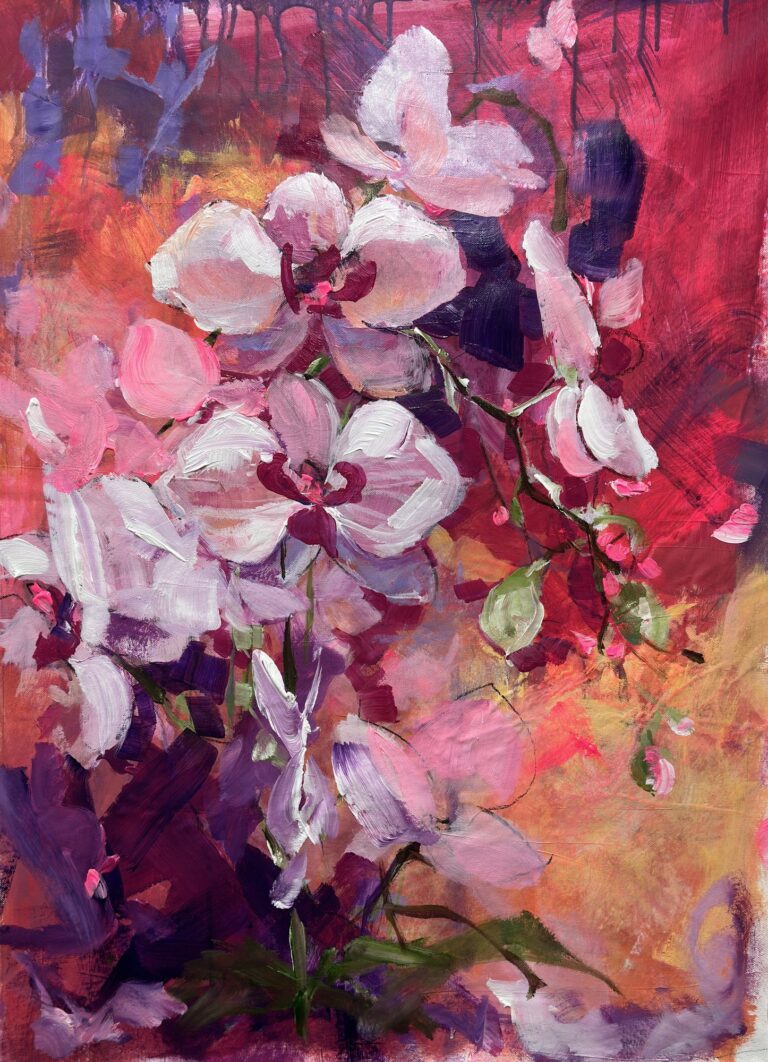 Orchid Garden — original painting by Faiqa Uppal
