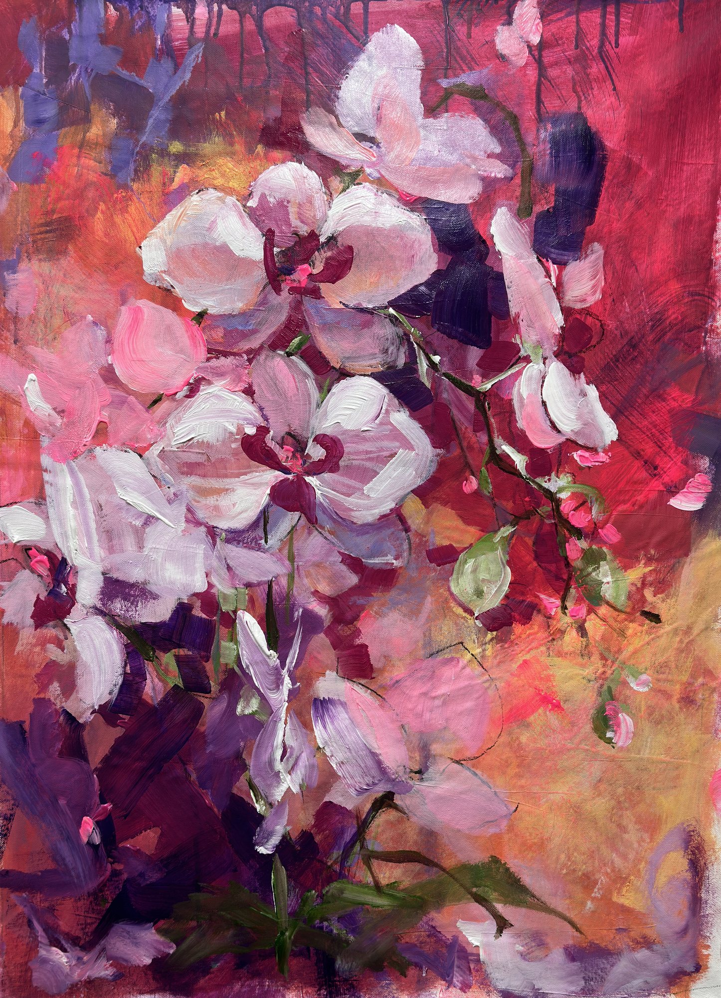 Orchid Garden — original painting by Faiqa Uppal