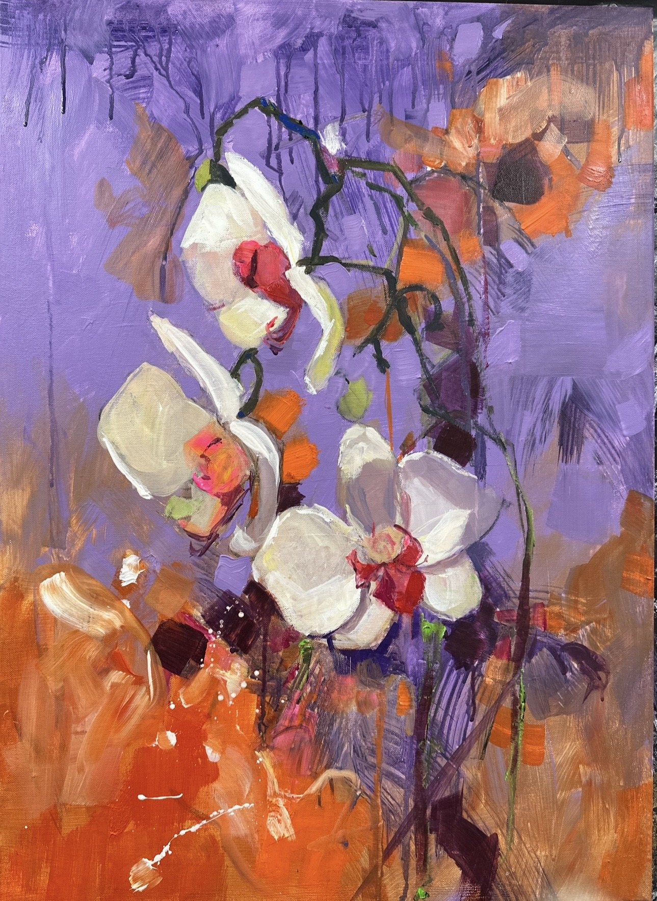 Orchid Garden — original painting by Faiqa Uppal