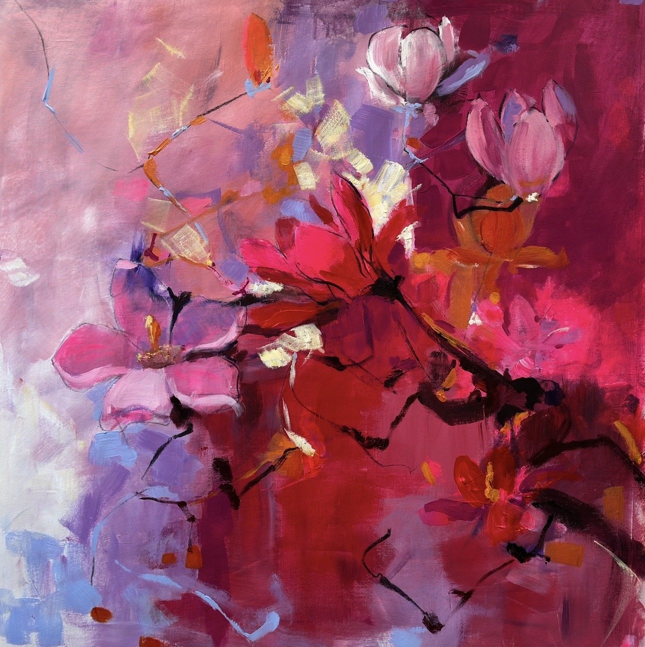 Shoking Pink Fusion — original painting by Faiqa Uppal