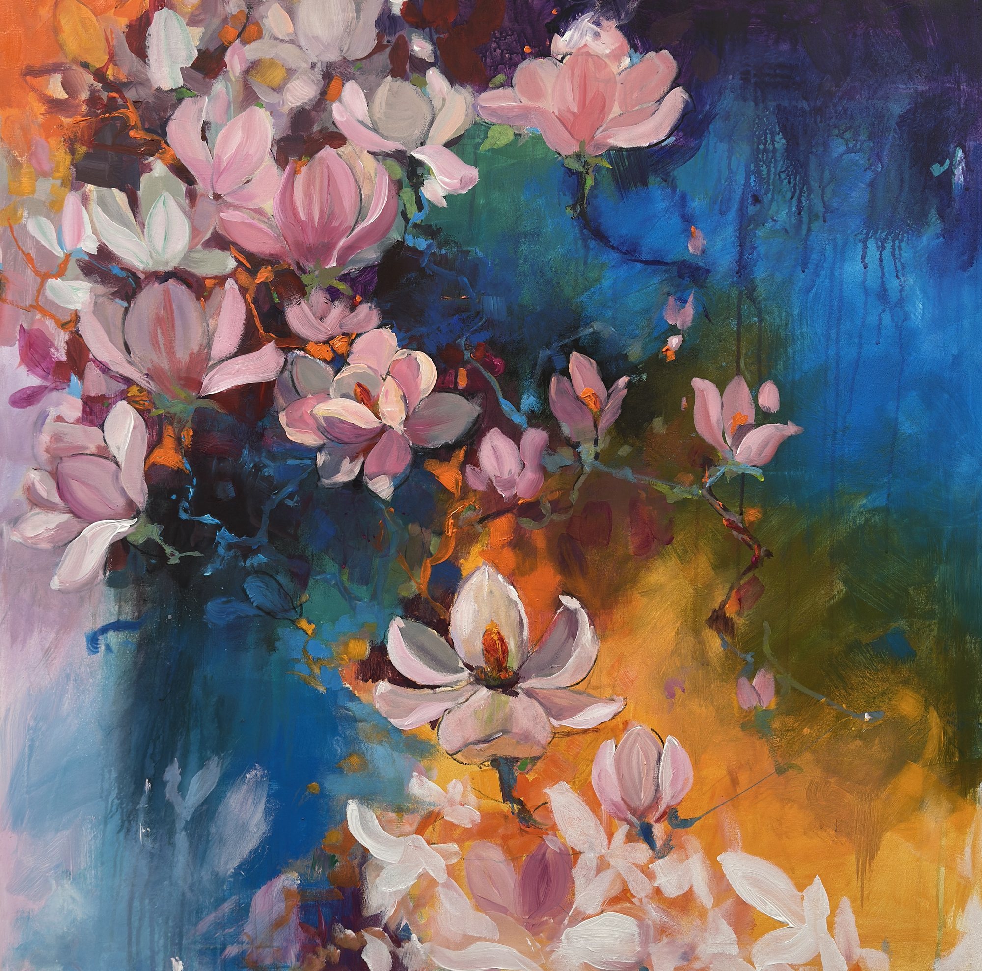 The Space Between Blossoms — original painting by Faiqa Uppal