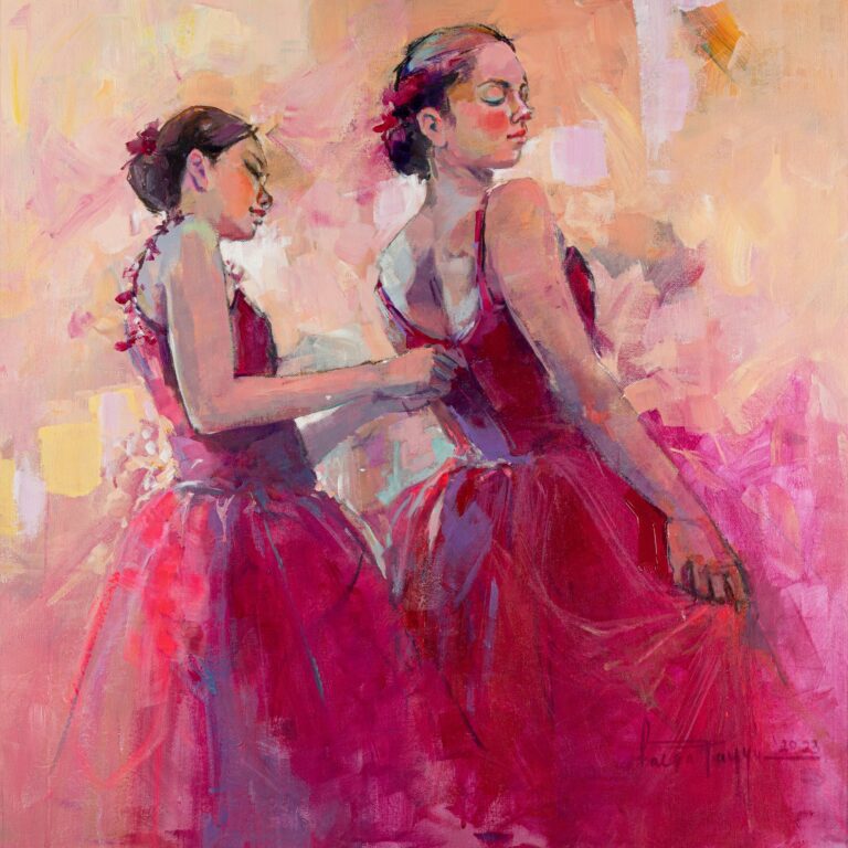 Backstage Ballerinas — original painting by Faiqa Uppal
