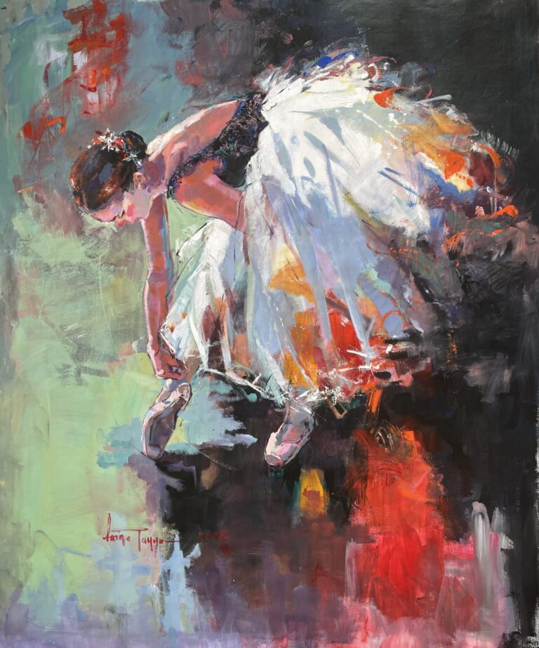 En Pointe and Ready — original painting by Faiqa Uppal