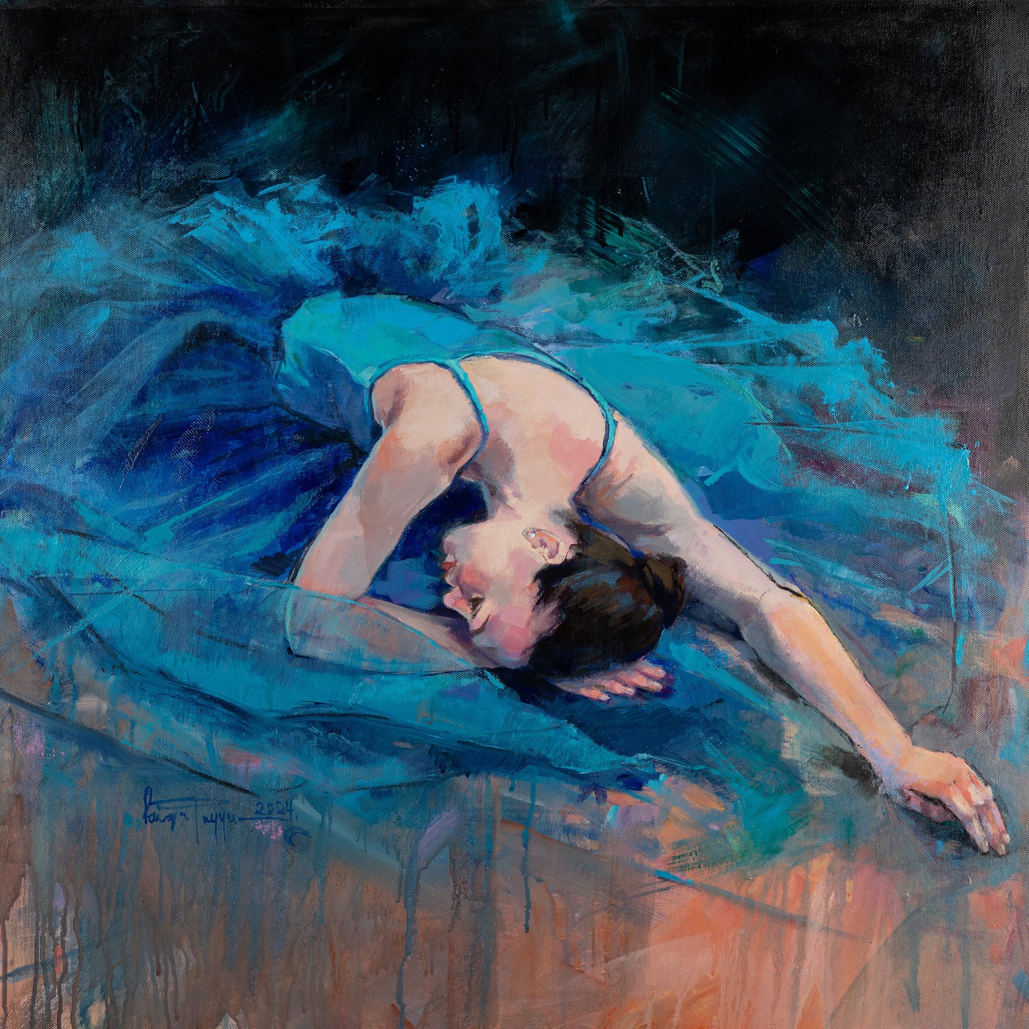 Indigo Dreamscape — original painting by Faiqa Uppal
